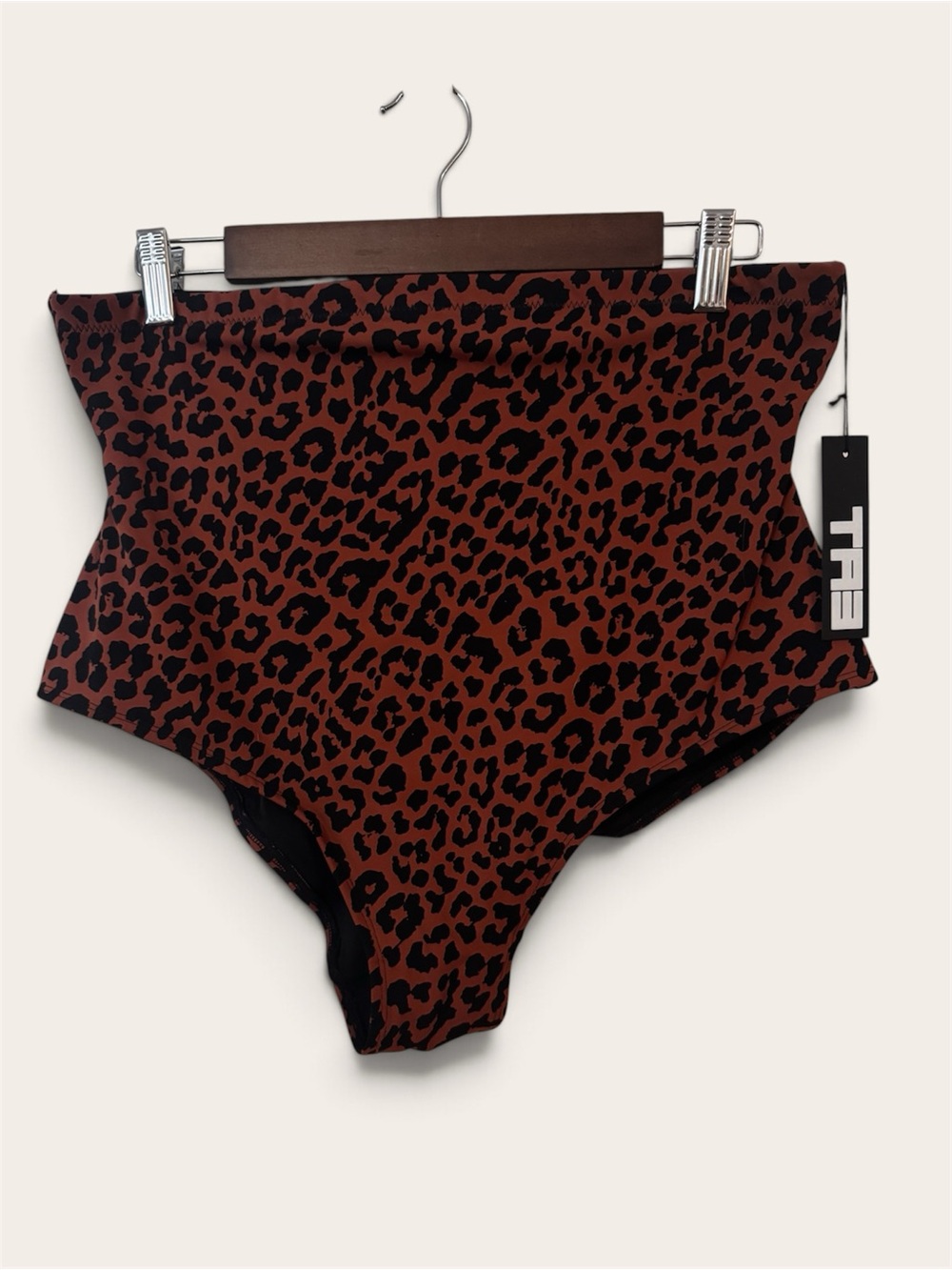 Ta3 High-Waist Leopard Print Women’s Shaping Swimsuit- Brown/Black